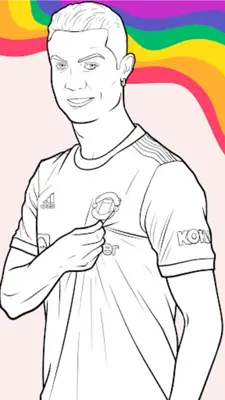 Draw Coloring Football Players android App screenshot 1