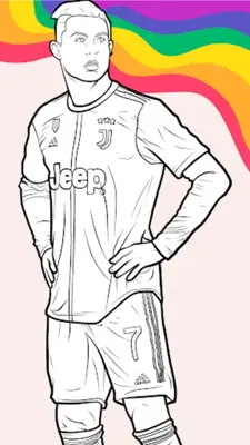 Draw Coloring Football Players android App screenshot 2