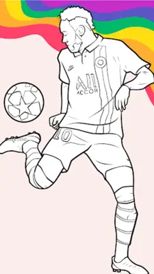 Draw Coloring Football Players android App screenshot 4